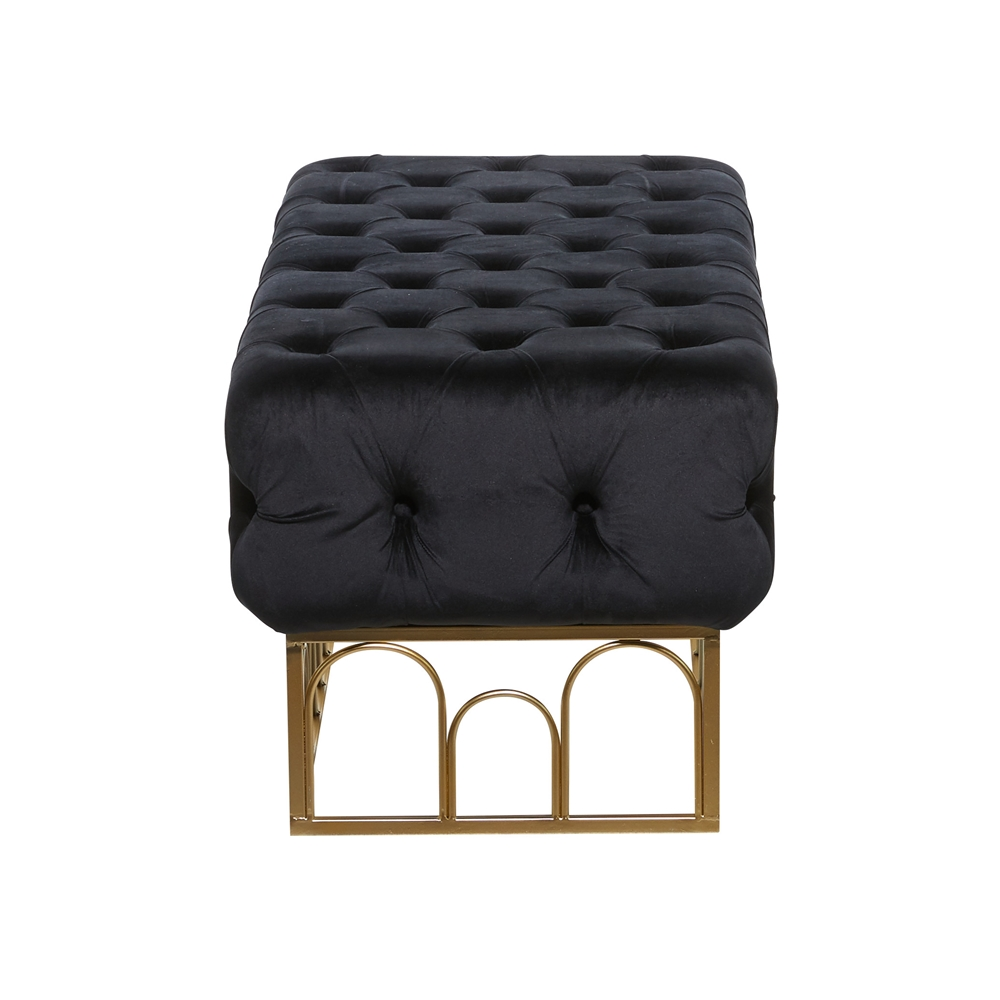 Grayson Lane Modern Black/Metallic Gold Accent Bench 3 Grayson Lane Modern Black/Metallic Gold Accent Bench - Image 3