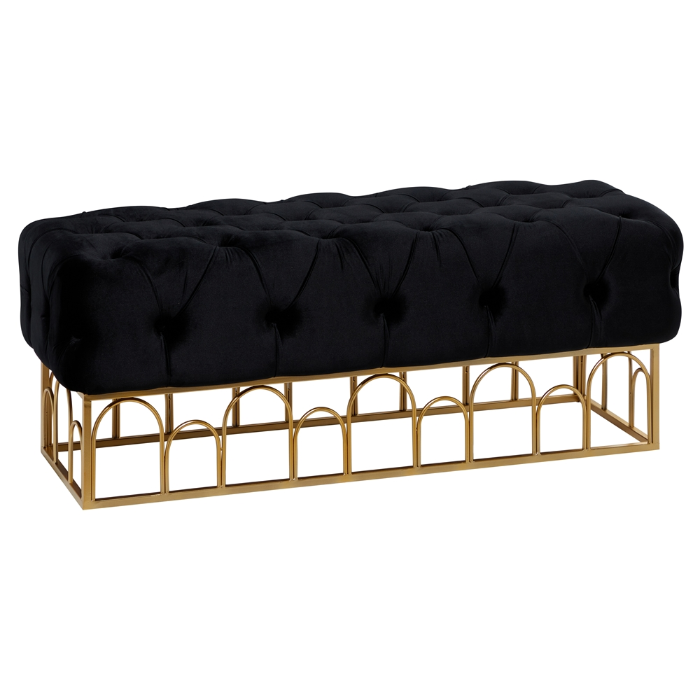 Grayson Lane Modern Black/Metallic Gold Accent Bench 5 Grayson Lane Modern Black/Metallic Gold Accent Bench - Image 5