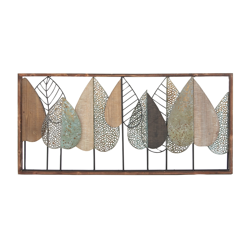 Grayson Lane 22-in H X 47-in W Brown MDF And Metal Modern/Contemporary Floral And Botanical Wall Accent 5 Grayson Lane 22-in H X 47-in W Brown MDF And Metal Modern/Contemporary Floral And Botanical Wall Accent - Image 5