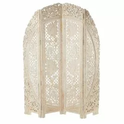 Grayson Lane 4-Panel White Wood Folding Eclectic Style Room Divider -GRAYSON LANE SHOP 330901712 MainImage 001