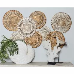 Grayson Lane 28-in H X 1-in W Beige Metal Contemporary Abstract Wall Accent