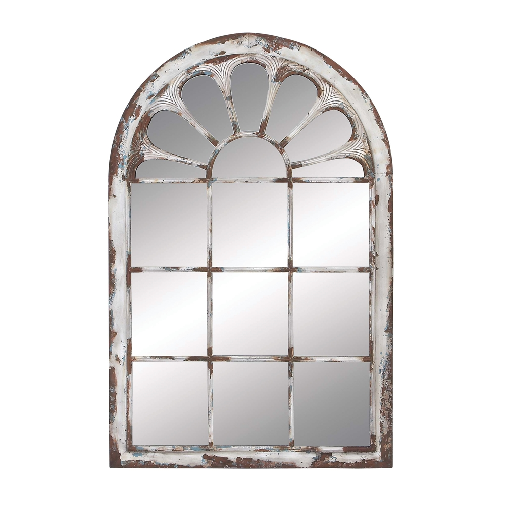 Grayson Lane 51.88-in L X 34.31-in W Vintage Arch White Framed Wall Mirror 4 Grayson Lane 51.88-in L X 34.31-in W Vintage Arch White Framed Wall Mirror - Image 4