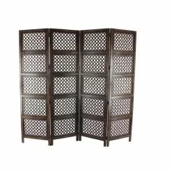 Grayson Lane 4-Panel Mango Wood Folding Traditional Style Room Divider In Brown -GRAYSON LANE SHOP 330901744 AlternateImage5