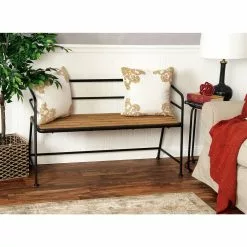 Grayson Lane Industrial Black Iron And Wood Accent Bench -GRAYSON LANE SHOP 330901748 AlternateImage1