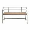 Grayson Lane Industrial Black Iron And Wood Accent Bench