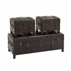 Grayson Lane Traditional Dark Brown Cedar Storage Bench - Set Of 3 -GRAYSON LANE SHOP 330901764 AlternateImage5