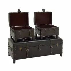 Grayson Lane Traditional Dark Brown Cedar Storage Bench - Set Of 3 -GRAYSON LANE SHOP 330901764 AlternateImage6