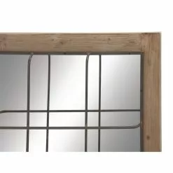 Grayson Lane 52.13-in L X 36.5-in W Industrial Rectangle Brown Framed Wall Mirror