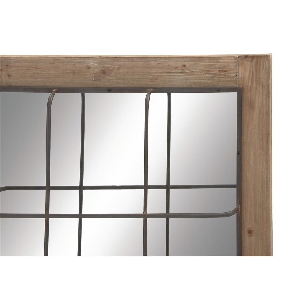 Grayson Lane 52.13-in L X 36.5-in W Industrial Rectangle Brown Framed Wall Mirror 1 Grayson Lane 52.13-in L X 36.5-in W Industrial Rectangle Brown Framed Wall Mirror