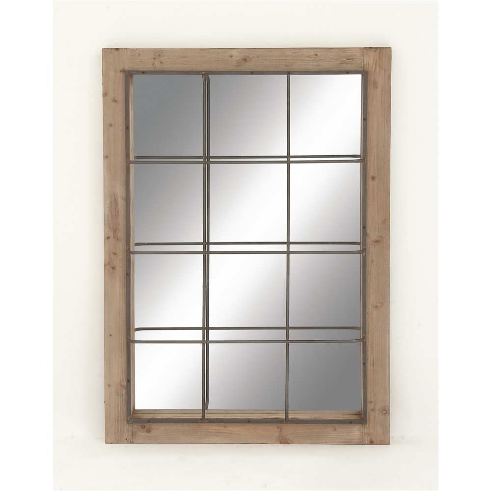 Grayson Lane 52.13-in L X 36.5-in W Industrial Rectangle Brown Framed Wall Mirror 5 Grayson Lane 52.13-in L X 36.5-in W Industrial Rectangle Brown Framed Wall Mirror - Image 5