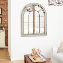 Grayson Lane 48-in L X 37-in W Arch Farmhouse Grey Framed Wall Mirror 16 Grayson Lane 48-in L X 37-in W Arch Farmhouse Grey Framed Wall Mirror -GRAYSON LANE SHOP 330901784 AlternateImage1