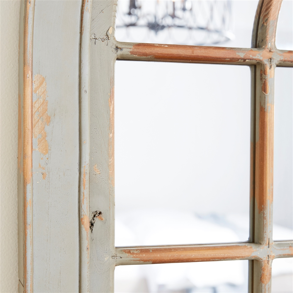 Grayson Lane 48-in L X 37-in W Arch Farmhouse Grey Framed Wall Mirror 9 Grayson Lane 48-in L X 37-in W Arch Farmhouse Grey Framed Wall Mirror - Image 9