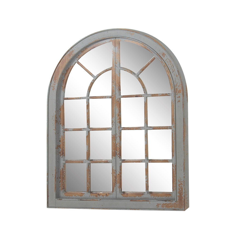 Grayson Lane 48-in L X 37-in W Arch Farmhouse Grey Framed Wall Mirror 6 Grayson Lane 48-in L X 37-in W Arch Farmhouse Grey Framed Wall Mirror - Image 6