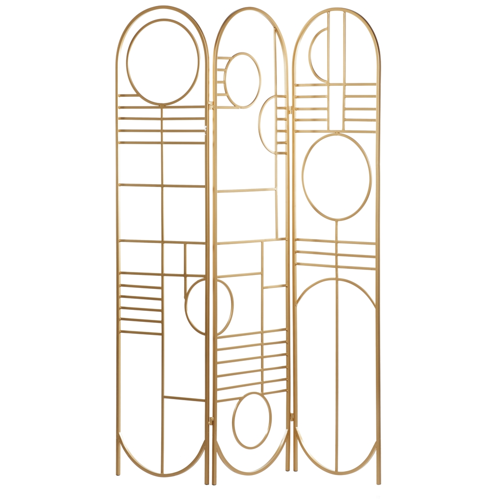 Grayson Lane 3-Panel Gold Metal Folding Contemporary/Modern Style Room Divider 6 Grayson Lane 3-Panel Gold Metal Folding Contemporary/Modern Style Room Divider - Image 6