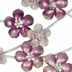 Grayson Lane 13-in H X 50-in W Purple Metal Glam Floral And Botanical Wall Accent