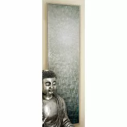 Grayson Lane Brown Wood Framed 20-in H XÂ 71-in W Abstract Grey Canvas Painting