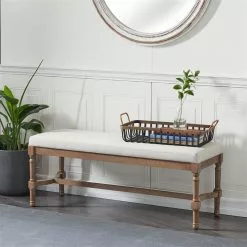 Grayson Lane Industrial White/Natural Brown Accent Bench 9 Grayson Lane Industrial White/Natural Brown Accent Bench -GRAYSON LANE SHOP 330901790 AlternateImage1