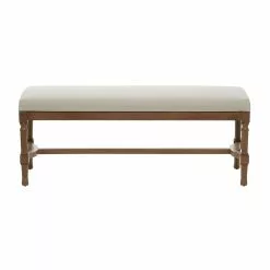 Grayson Lane Industrial White/Natural Brown Accent Bench