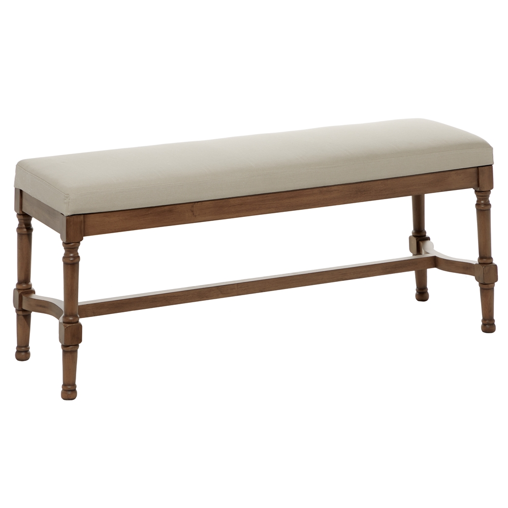 Grayson Lane Industrial White/Natural Brown Accent Bench 2 Grayson Lane Industrial White/Natural Brown Accent Bench - Image 2