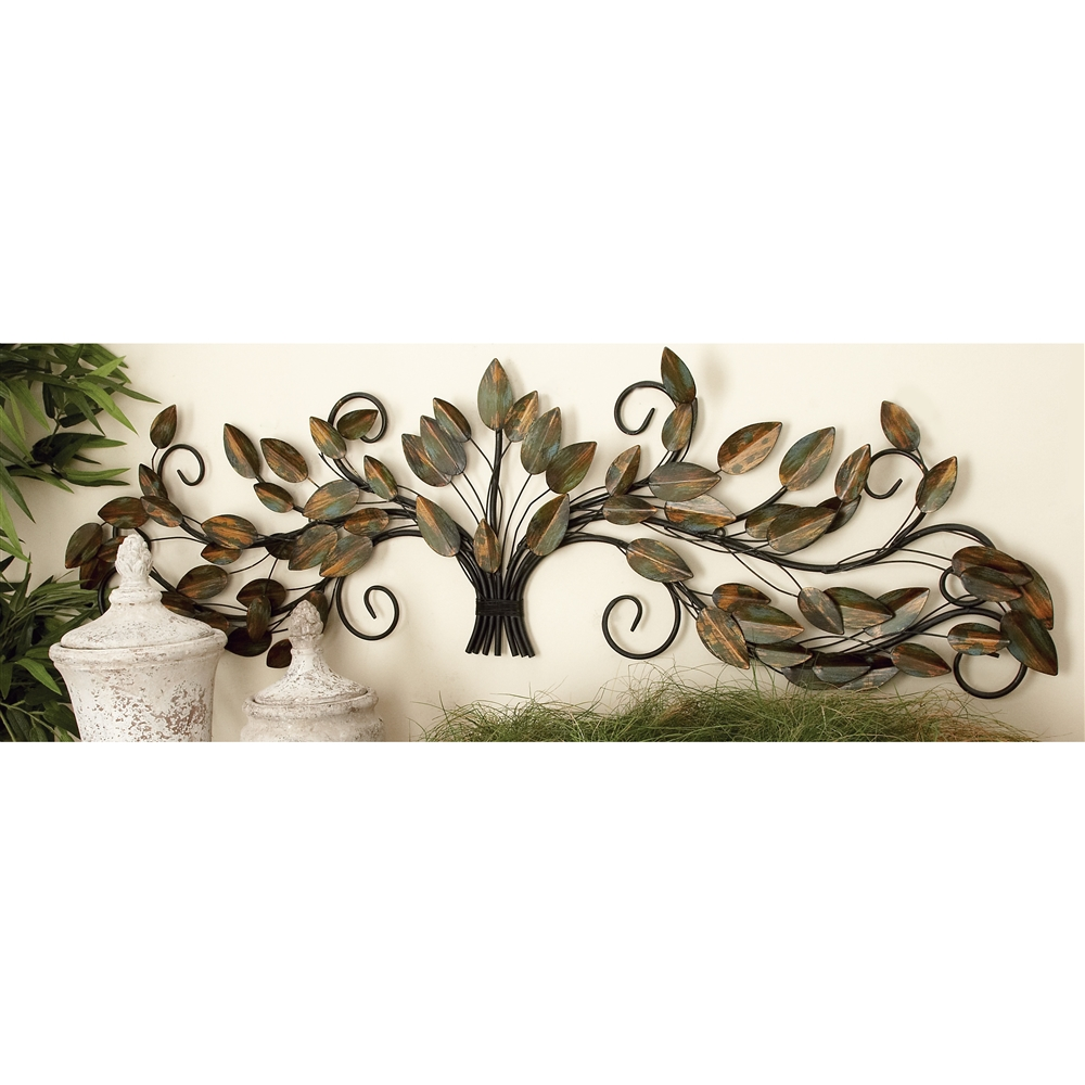 Grayson Lane 14-in H X 47-in W Brown Metal Traditional Floral Wall Accent 4 Grayson Lane 14-in H X 47-in W Brown Metal Traditional Floral Wall Accent - Image 4