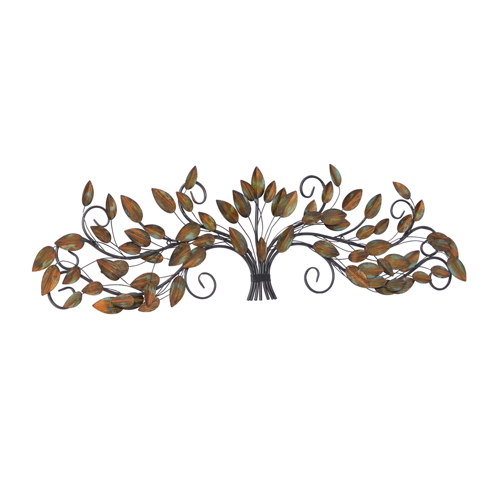 Grayson Lane 14-in H X 47-in W Brown Metal Traditional Floral Wall Accent 2 Grayson Lane 14-in H X 47-in W Brown Metal Traditional Floral Wall Accent - Image 2