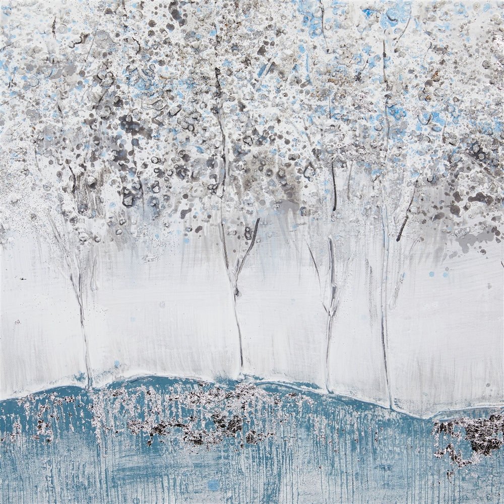 Grayson Lane Silver Wood Framed 31.5-in H X 47-in W Contemporary Canvas Painting 5 Grayson Lane Silver Wood Framed 31.5-in H X 47-in W Contemporary Canvas Painting - Image 5