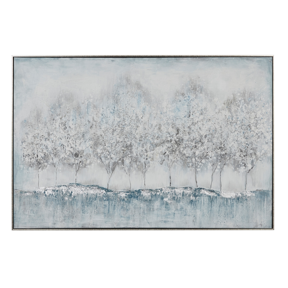 Grayson Lane Silver Wood Framed 31.5-in H X 47-in W Contemporary Canvas Painting 6 Grayson Lane Silver Wood Framed 31.5-in H X 47-in W Contemporary Canvas Painting - Image 6