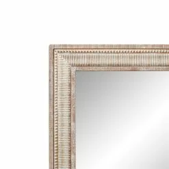 GRAYSON LANE SHOP 6 Grayson Lane 43.13-in L X 31.13-in W Farmhouse Rectangle Brown Framed Wall Mirror