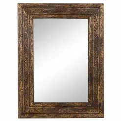 Grayson Lane 47-in L X 35.5-in W Rustic Rectangle Gold Framed Wall Mirror