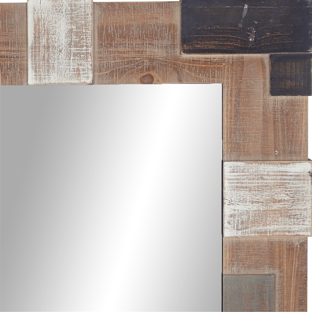 Grayson Lane 45.5-in L X 28.5-in W Farmhouse Rectangle Brown Framed Wall Mirror 2 Grayson Lane 45.5-in L X 28.5-in W Farmhouse Rectangle Brown Framed Wall Mirror - Image 2