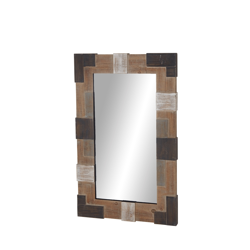 Grayson Lane 45.5-in L X 28.5-in W Farmhouse Rectangle Brown Framed Wall Mirror 5 Grayson Lane 45.5-in L X 28.5-in W Farmhouse Rectangle Brown Framed Wall Mirror - Image 5
