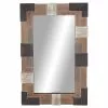 Grayson Lane 45.5-in L X 28.5-in W Farmhouse Rectangle Brown Framed Wall Mirror