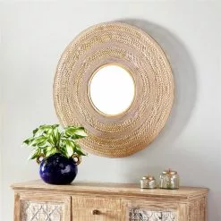 Grayson Lane 40-in L X 40-in W Contemporary Round Brown Framed Wall Mirror -GRAYSON LANE SHOP 330901888 AlternateImage1
