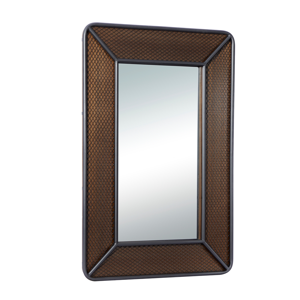 Grayson Lane 47.31-in L X 31.38-in W Industrial Rectangle Brown Framed Wall Mirror 1 Grayson Lane 47.31-in L X 31.38-in W Industrial Rectangle Brown Framed Wall Mirror