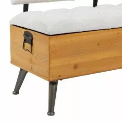 Grayson Lane Industrial White/Brown/Black Storage Bench