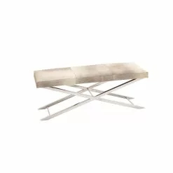 Grayson Lane Industrial Beige/Grey Accent Bench