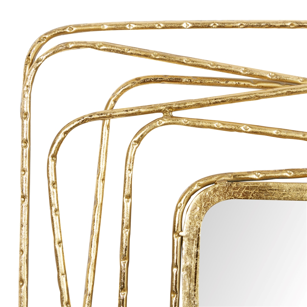 Grayson Lane 46.88-in L X 31.25-in W Contemporary Rectangle Gold Framed Wall Mirror 3 Grayson Lane 46.88-in L X 31.25-in W Contemporary Rectangle Gold Framed Wall Mirror - Image 3