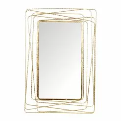 Grayson Lane 46.88-in L X 31.25-in W Contemporary Rectangle Gold Framed Wall Mirror