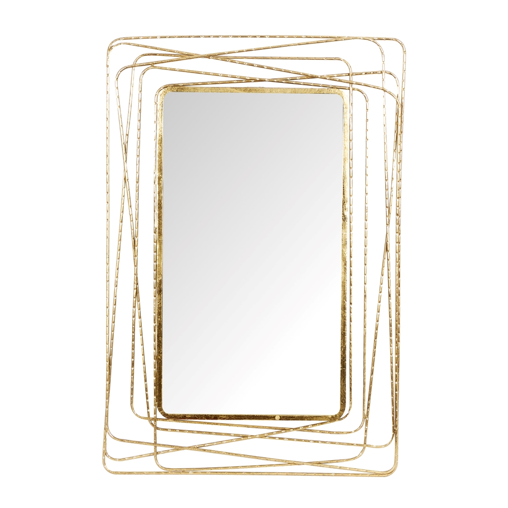 Grayson Lane 46.88-in L X 31.25-in W Contemporary Rectangle Gold Framed Wall Mirror 1 Grayson Lane 46.88-in L X 31.25-in W Contemporary Rectangle Gold Framed Wall Mirror