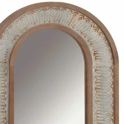 Grayson Lane 58.5-in L X 26-in W Farmhouse Arch Gold Framed Wall Mirror