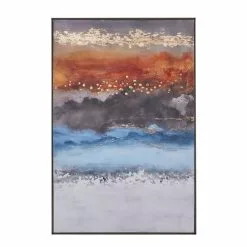 Grayson Lane Gold Wood Framed 47.38-in H X 31.5-in W Abstract Ceramic Hand-Painted Painting -GRAYSON LANE SHOP 330901916 MainImage 001