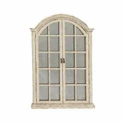 Grayson Lane 45-in L X 31-in W Vintage Arch Cream Framed Wall Mirror