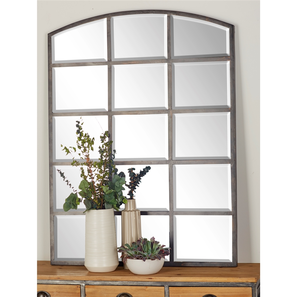 Grayson Lane 48-in L X 36-in W Industrial Arch Clear Framed Wall Mirror 7 Grayson Lane 48-in L X 36-in W Industrial Arch Clear Framed Wall Mirror - Image 7