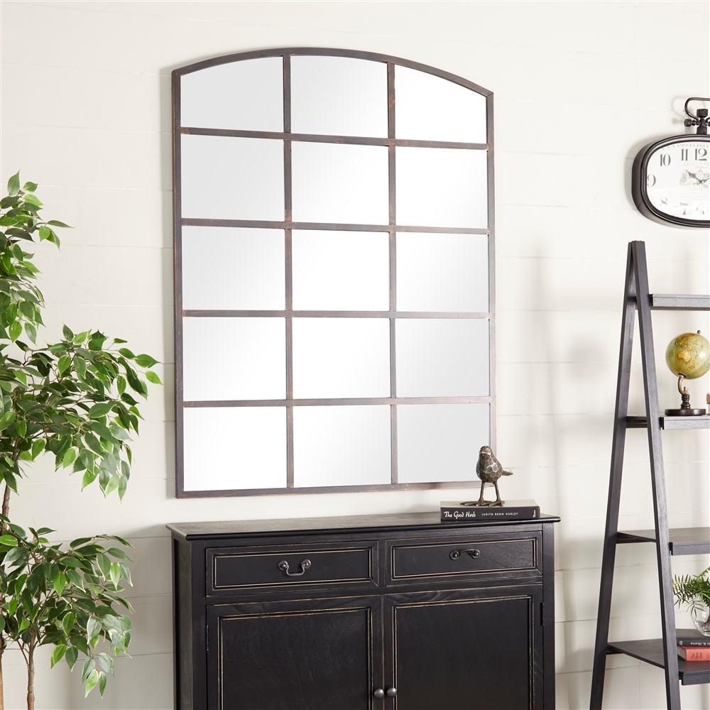 Grayson Lane 48-in L X 36-in W Industrial Arch Clear Framed Wall Mirror 4 Grayson Lane 48-in L X 36-in W Industrial Arch Clear Framed Wall Mirror - Image 4
