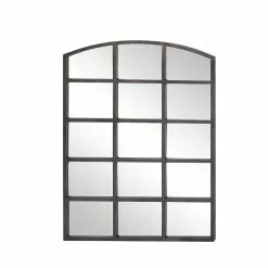 Grayson Lane 48-in L X 36-in W Industrial Arch Clear Framed Wall Mirror