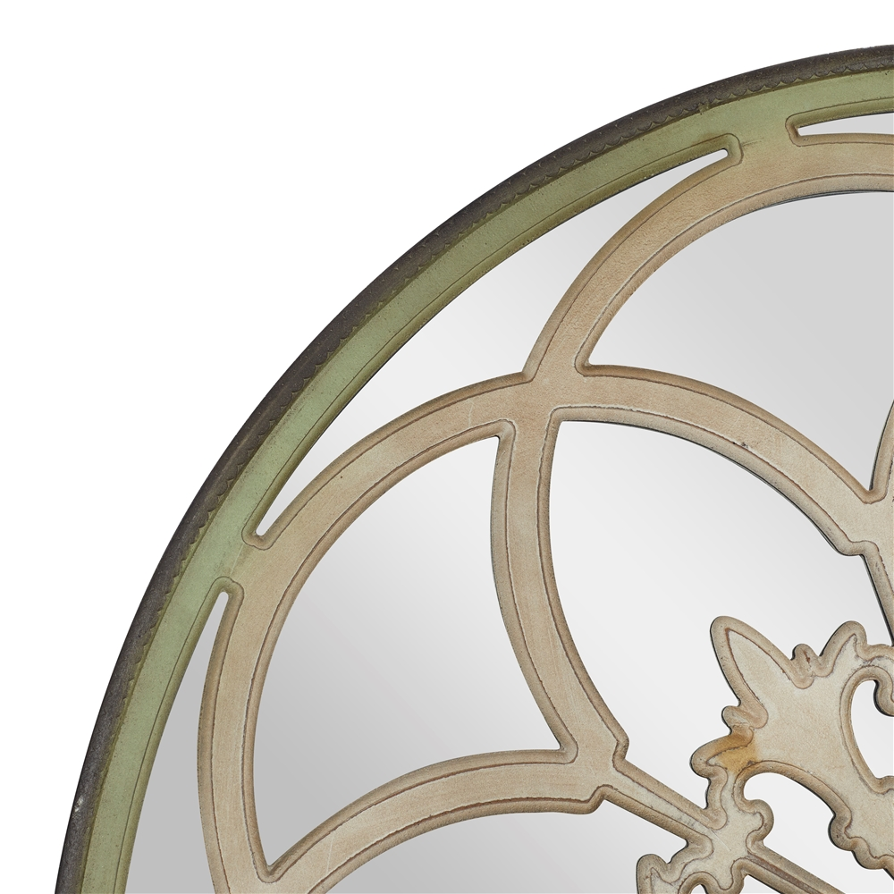 Grayson Lane 40-in L X 40-in W Vintage Round White Framed Wall Mirror 3 Grayson Lane 40-in L X 40-in W Vintage Round White Framed Wall Mirror - Image 3