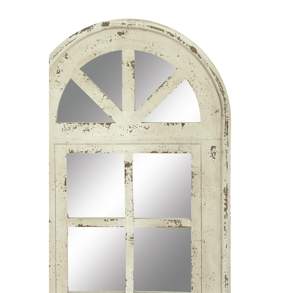 Grayson Lane 53.13-in L X 206-in W Vintage Arch White Framed Wall Mirror 1 Grayson Lane 53.13-in L X 206-in W Vintage Arch White Framed Wall Mirror
