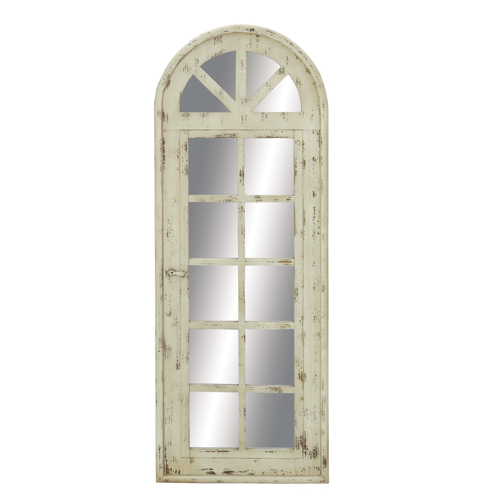 Grayson Lane 53.13-in L X 206-in W Vintage Arch White Framed Wall Mirror 2 Grayson Lane 53.13-in L X 206-in W Vintage Arch White Framed Wall Mirror - Image 2