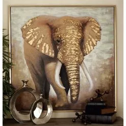 Grayson Lane Gold Wood Framed 47-in H X 47-in W Animals Canvas Print