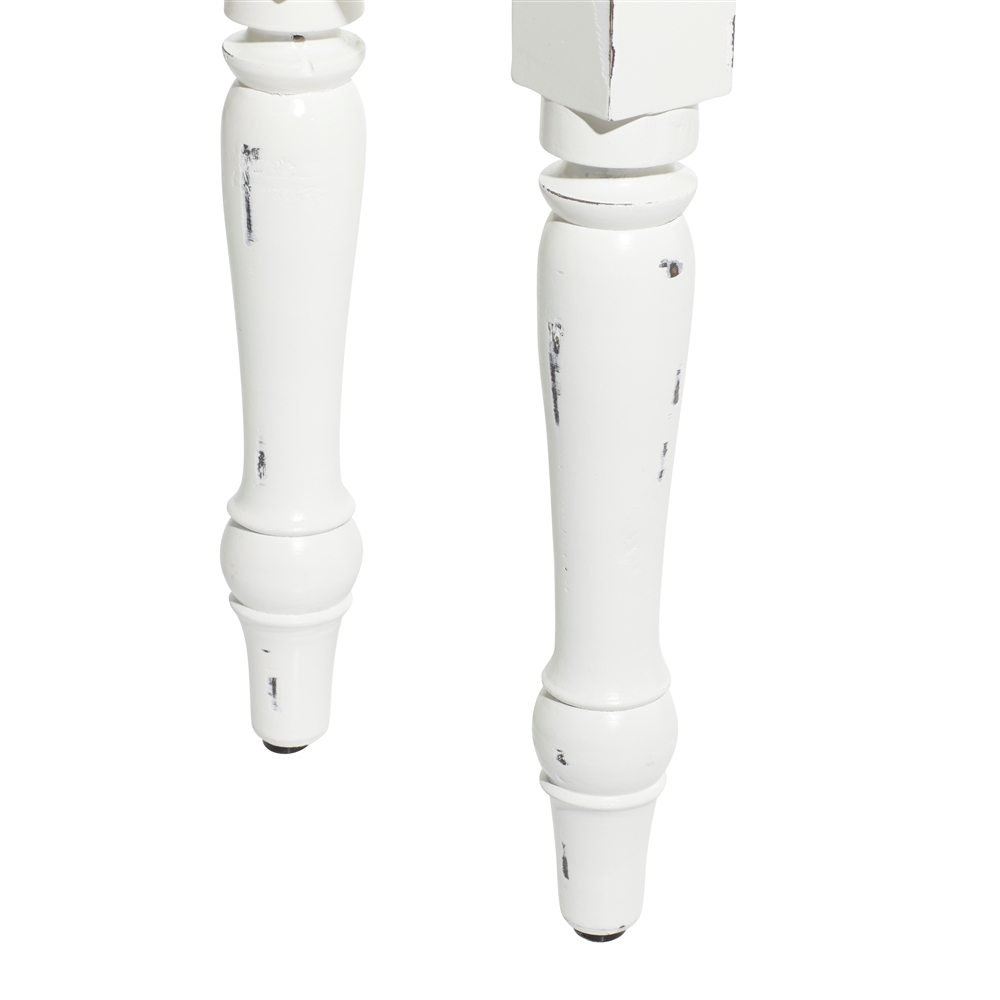 Grayson Lane Farmhouse Distressed White Accent Bench 3 Grayson Lane Farmhouse Distressed White Accent Bench - Image 3